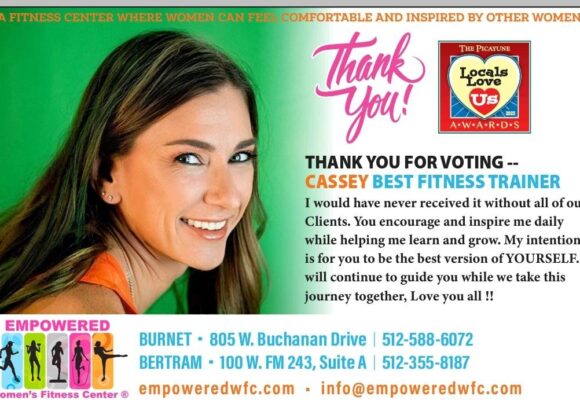 Cassey – voted “Locals Love Us – Best Fitness trainer”